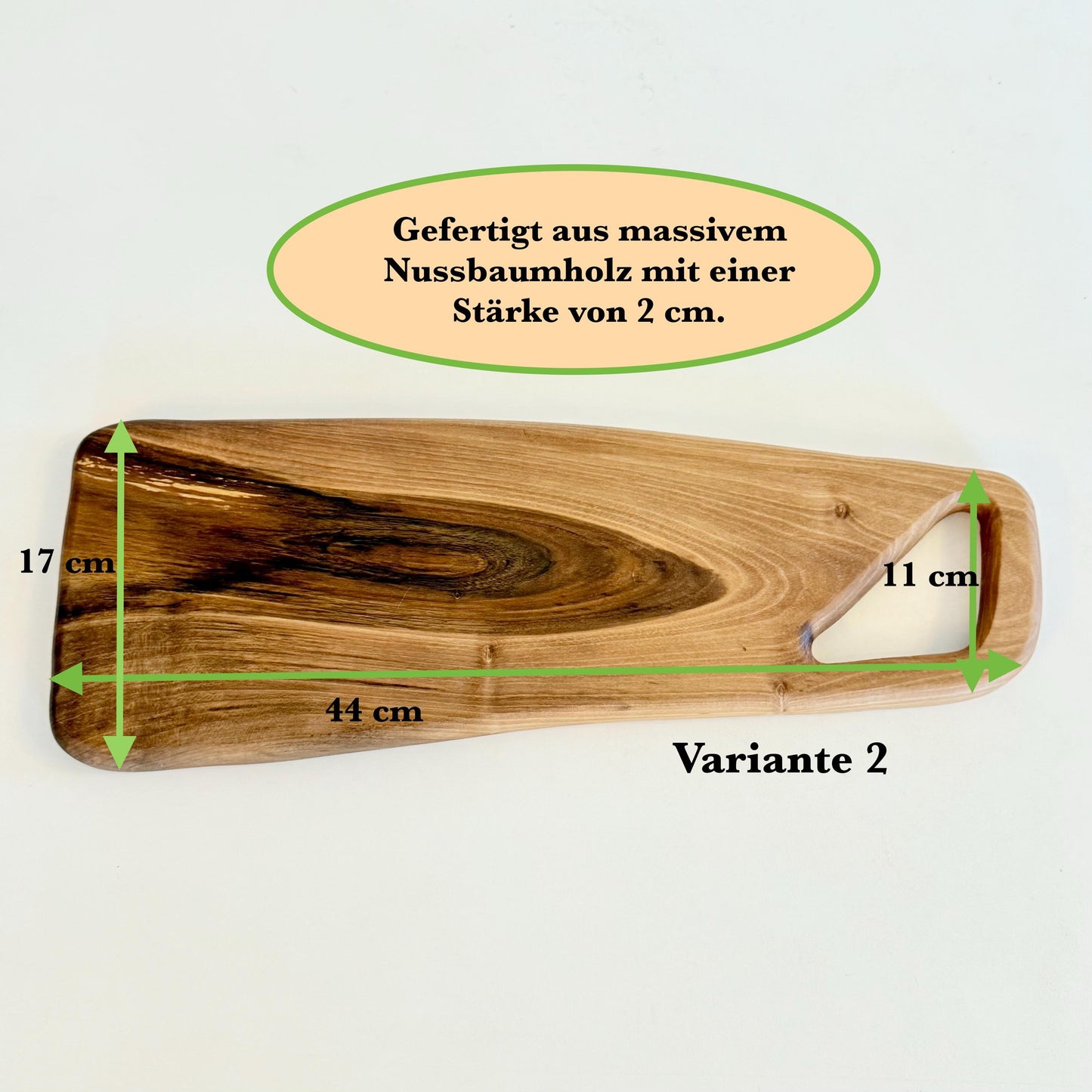 Charcuterie Brett aus Nussbaum – Servierbrett & Schneidebrett aus Holz – Handgemachtes Weihnachtsgeschenk, Käseplatte & Brotzeitbrett für Genießer