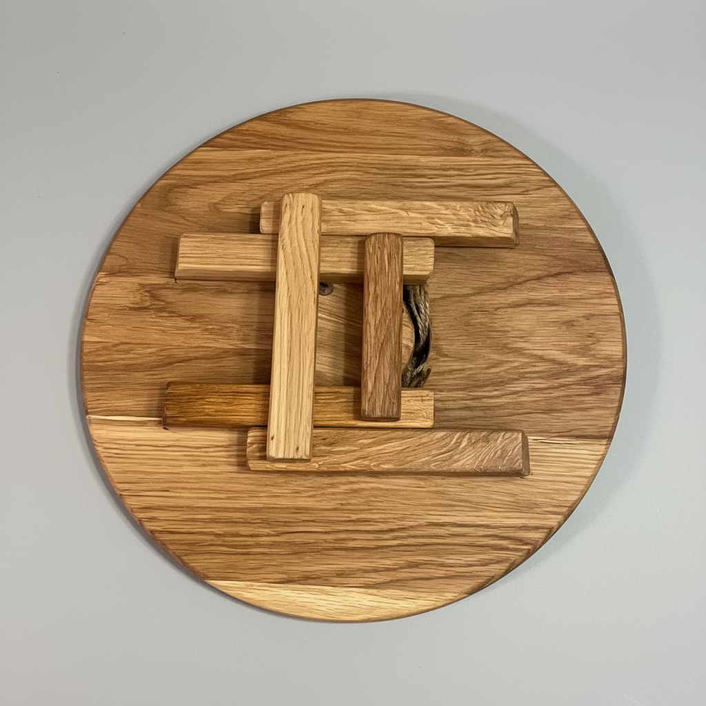 Moderner Adventskranz aus Eichenholz – Vielseitiges Serviertablett und Teelichthalter