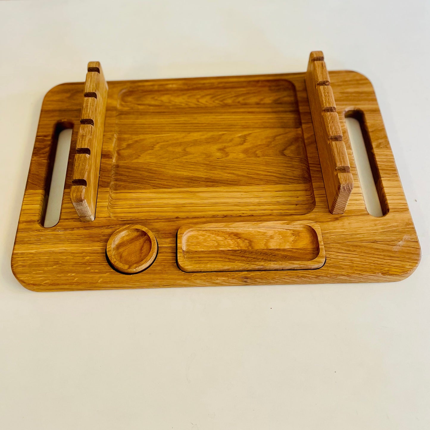 Schaschlikbrett aus Eichenholz – Mit Soßenschale & Zwiebelbrett, perfektes Grill-Geschenk