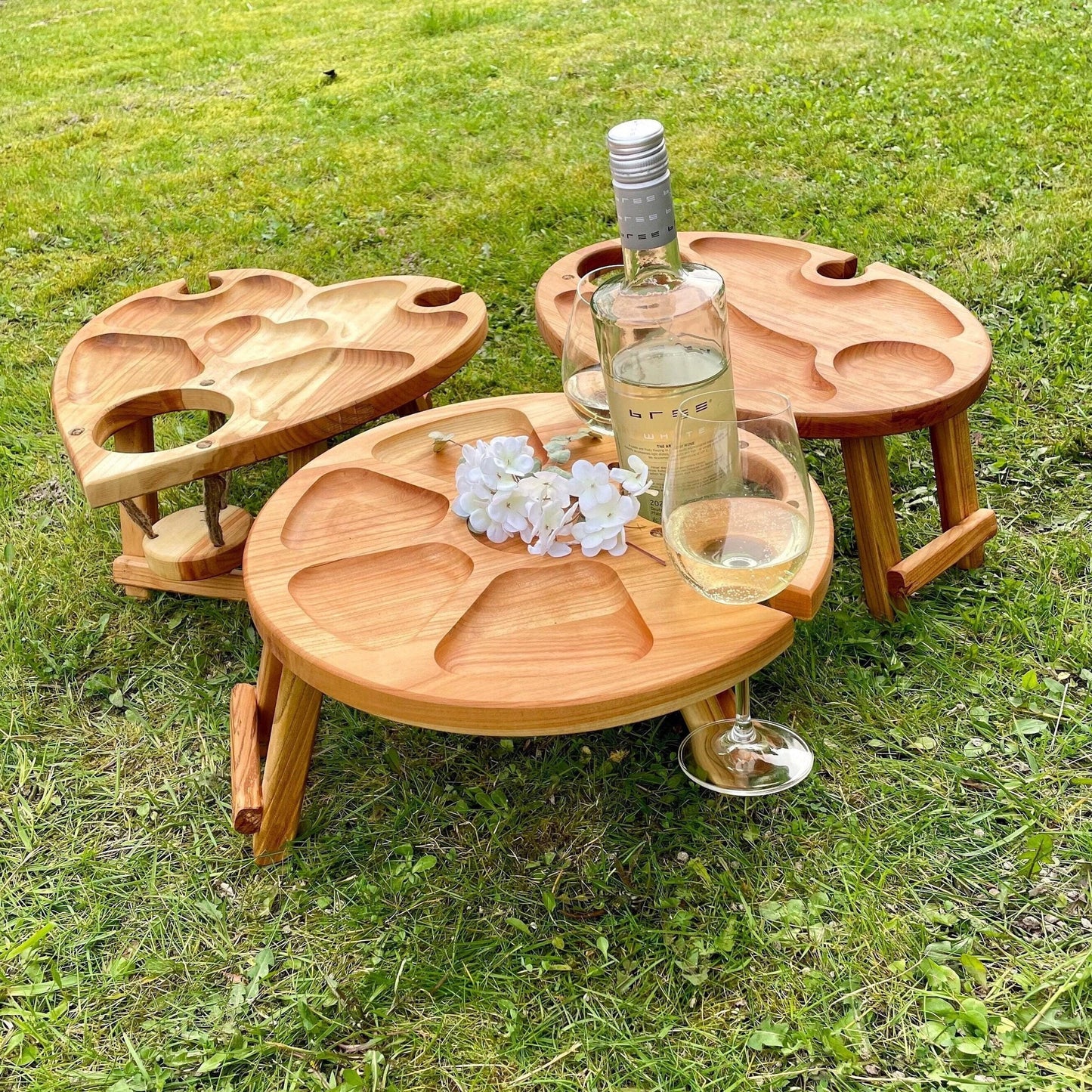 Klappbarer Picknicktisch aus Kirschbaum