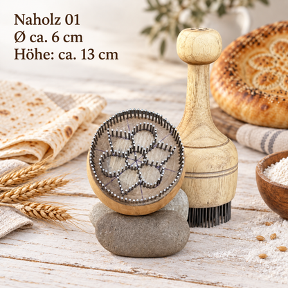 Brotstempel Chekich aus Holz – 7 Muster für Nonbrot, Lepjoschka & Fladenbrot