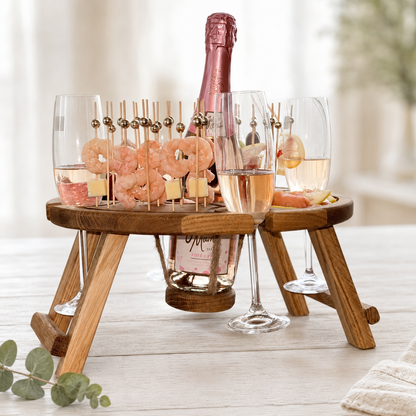 Klappbares Serviertablett mit Cocktailspießen,Tragbare VIP-Lounge für Wein & Snacks