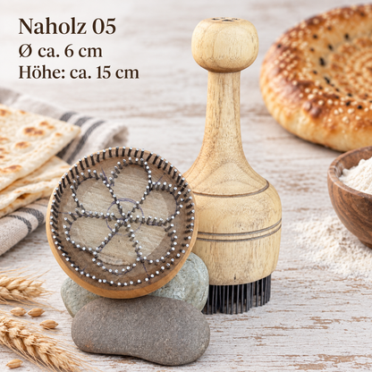 Brotstempel Chekich aus Holz – 7 Muster für Nonbrot, Lepjoschka & Fladenbrot