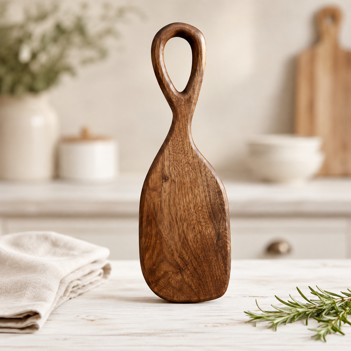 Design-Servierbrett aus Massivholz mit großem Griff – Käsebrett, Snackbrett & personalisiertes Geschenk