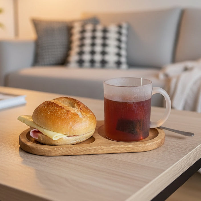 Servierteller aus Eichenholz – Flacher Holzteller mit 2 oder 3 Fächern