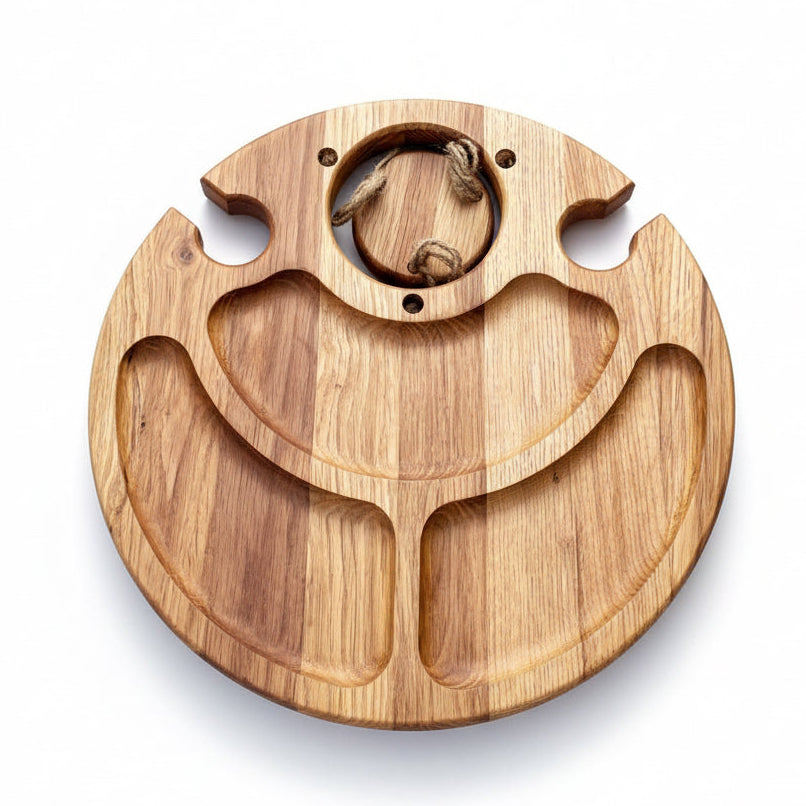 Personalisierter Klappbarer Weintisch aus Eichenholz – Perfekt für Picknick, Camping & besondere Anlässe