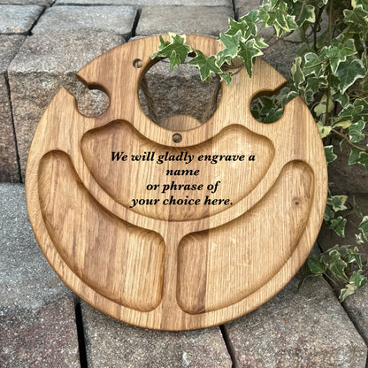 Personalisierter Klappbarer Weintisch aus Eichenholz – Perfekt für Picknick, Camping & besondere Anlässe