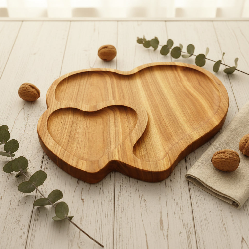 Herz Servierteller aus Kirschbaumholz – personalisiert mit Wunschgravur – Geschenk für Hochzeit, Muttertag & Jahrestag