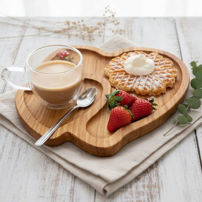 Herz Servierteller aus Kirschbaumholz – personalisiert mit Wunschgravur – Geschenk für Hochzeit, Muttertag & Jahrestag